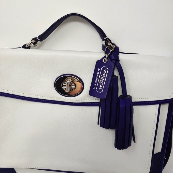 Coach White and Purple Women's Bag - Picture 2 of 10